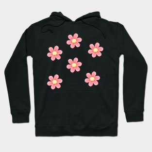 Pink Flowers Pixel Art Hoodie